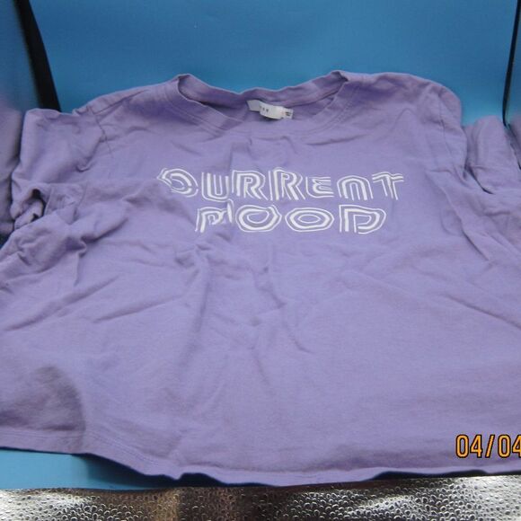 📦 Purple crop 💜 CURRENT MOOD tshirt Pre-owned - Picture 1 of 6